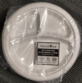 Biodegradable Compartment Plates - Eco-Friendly 10" Bagasse