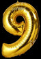 Gold Number 9 Balloon - GSD Giant 86cm Foil Decoration