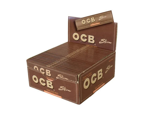OCB BROWN VIRGIN SLIM KING SIZE ROLLING PAPER 50/PK. 309505