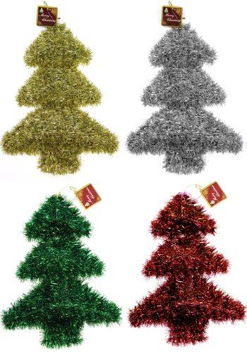 3D TINSEL CHRISTMAS XMAS TREE WALL PLAQUE DECORATION. 9014