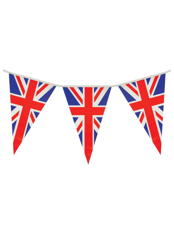 Union Jack Bunting - 25 Triangle Pennants 7M Long | F63003