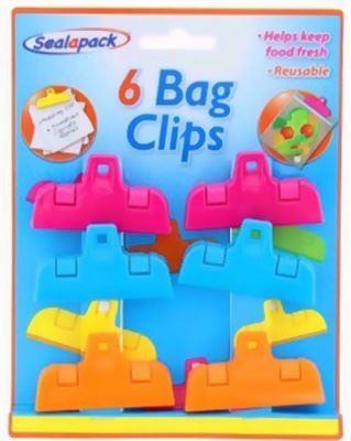 Bag Clip Set - SEALAPACK 6 Assorted Colours SAP1070