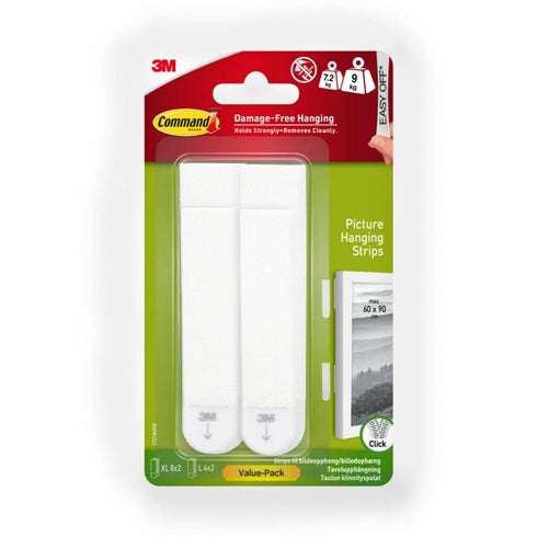 COMMAND 17218UKN ASSORTED WHITE PICTURE HANGING STRIPS. WL4405