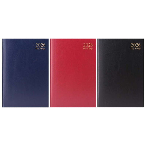 TALLON ASSORTED A4 DAY A PAGE HARD BACKED DIARY 2026 5/PK. TA3188