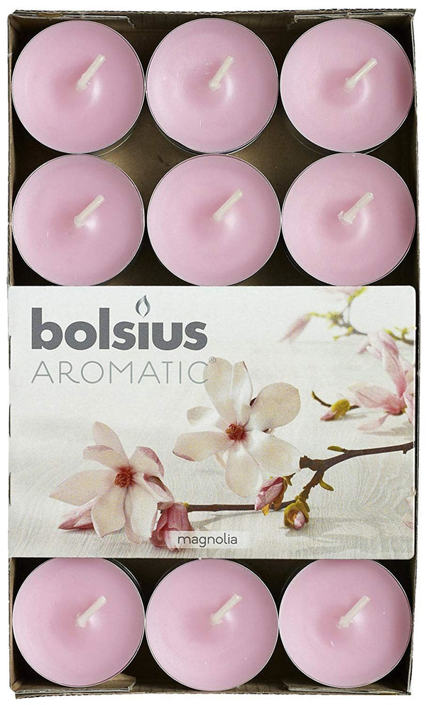 BOLSIUS TEALIGHT AROMATIC MAGNOLIA FRAGRANCE CANDLE PK OF 30. 103626944404