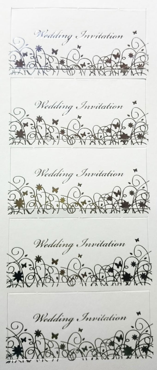 SILVER WEDDING 10 INVITATION TIP-ONS. GB4208SILVER