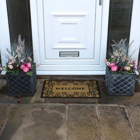 Welcome Door Mat - JVL Woven Tuffscrape Scraper 45x75cm
