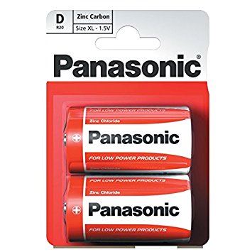 Panasonic D Batteries - Zinc R20R 2-Pack for High Performance