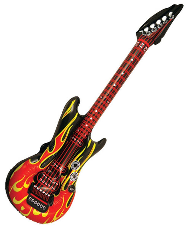 Inflatable Rock Guitar - Flame Design for Fancy Dress | X99243