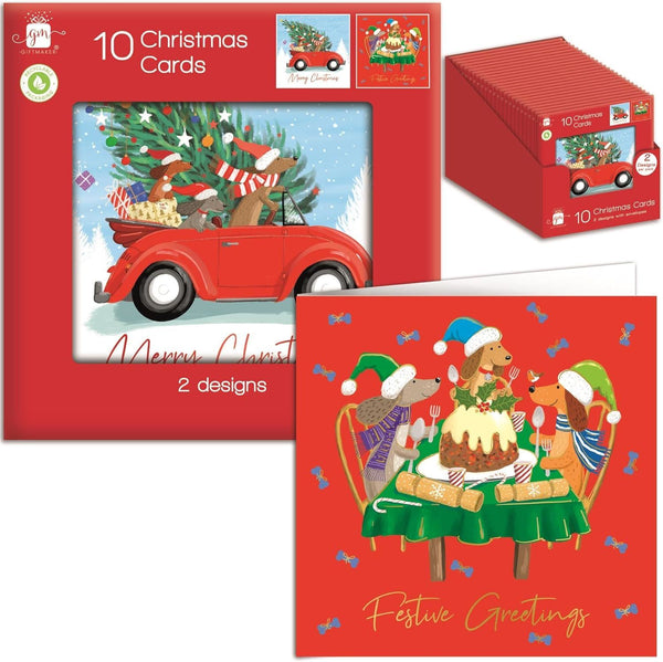 GIFTMAKER CHRISTMAS FESTIVE GREETINGS CARDS 10/PK. GC842