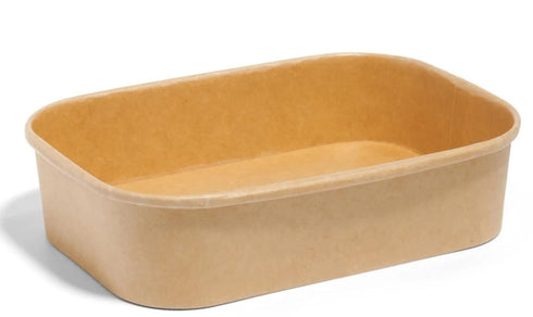 GRAB & GO BROWN PAPER RECTANGLE FOOD CONTAINER 26OZ / 750ML 50/PK. 11051.075