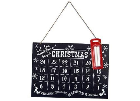 CHRISTMAS COUNTDOWN ADVENT BLACK BOARD WITH WHITE CHALK 525012. 551703