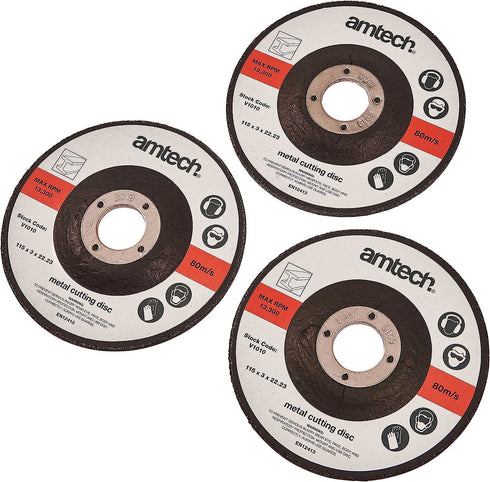 Metal Cutting Discs - AMTECH 115MM Set 3/PK AMV1010