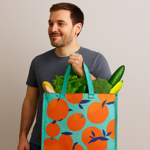 TALLON LARGE SQUARE PP FRUITS SHOPPING BAG 40 X 40CM. TA7347