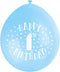 1st Birthday Balloons - Blue Latex Pack of 10 | UNI56030