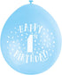 1st Birthday Balloons - Blue Latex Pack of 10 | UNI56030