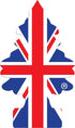 LITTLE TREES CAR AIR FRESHENER - UNITED KINGDOM UNION JACK FLAG BLACK ICE. MTR0087