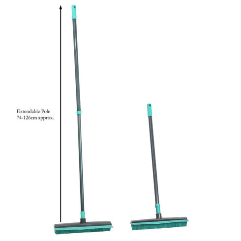 Extendable Rubber Broom with Squeegee - JVL 20-060GY