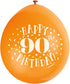 90th Birthday Balloons - Multicolour 10 Pack UNI56058