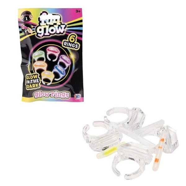 Glow Dark Rings - Fun Nighttime Jewelry 6 Pack | 1376850