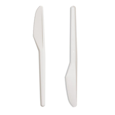 Plastic Knife Set - Medium Duty White Knives 100 Pack