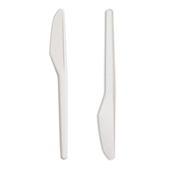Plastic Knife Set - Medium Duty White Knives 100 Pack