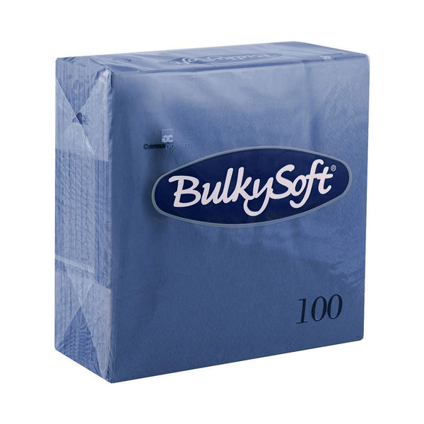 BULKY SOFT 2PLY 4 FOLD NAPKINS 40CM X 40CM 100/PK - BLUE. 32085