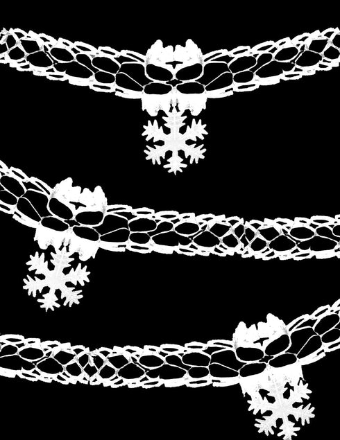 9FT WHITE SNOWFLAKE GARLAND DECORATION. DP53762