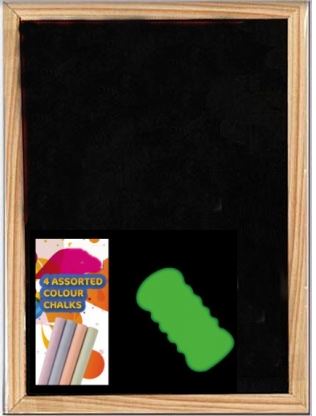 Chalkboard with Chalks - TALLON P2671 with Rubber & 4 Chalks