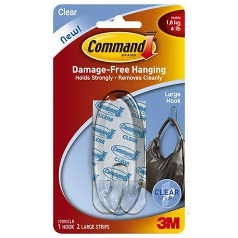 COMMAND LARGE CLEAR HOOKS. 17093CLR