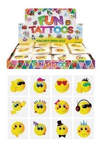 Smile Face Tattoos - 48 Pack Mini Temporary Tattoos for Kids N51043