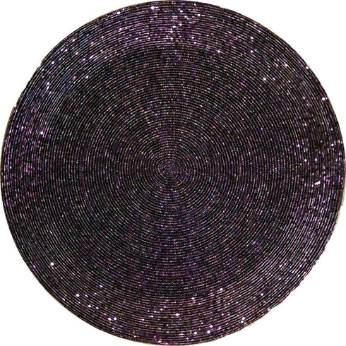 30CM PURPLE BEADED PLACEMAT. KI6729