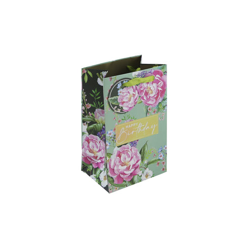 EUROWRAP FLORAL HAPPY BIRTHDAY PERFUME GIFT BAG APX 13 X 9 X 20 CM. 35404-9C