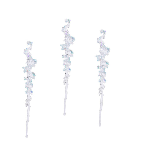 26 CM CHRISTMAS DECORATION HANGING CLEAR ICICLES ACRYLIC. DP55435