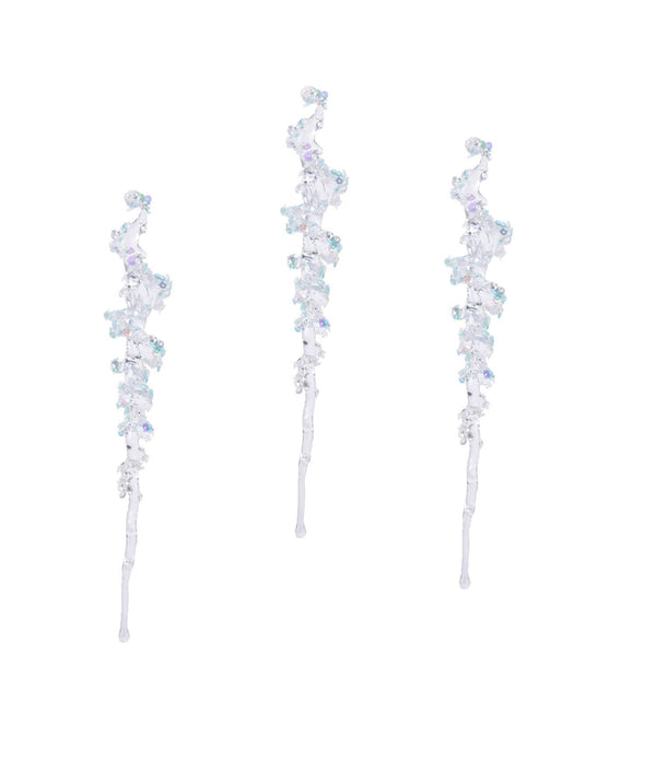 26 CM CHRISTMAS DECORATION HANGING CLEAR ICICLES ACRYLIC. DP55435
