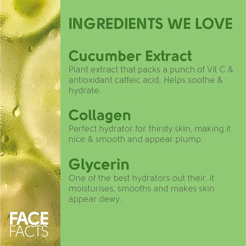 FACE FACTS SOOTHE PUFFY TIRED EYES GEL EYE PATCHES - COLLAGEN & CUCUMBER. 82138-150