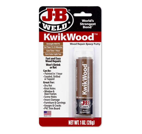 KwikWood Epoxy Putty - JB Weld 1 oz 28 g Hand-Mixable Repair