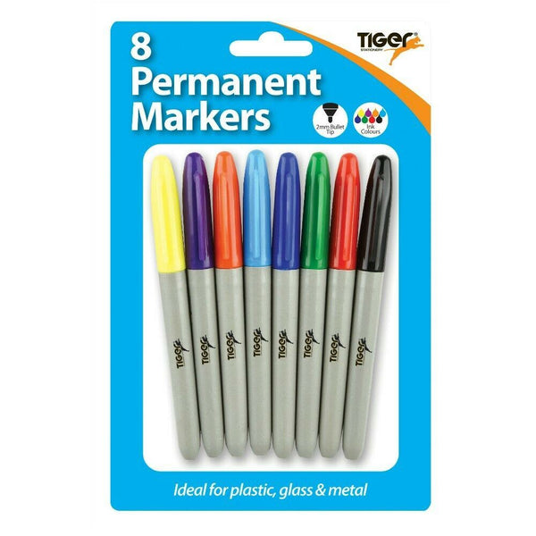 Permanent Markers Pack - TIGER SLIM 8/PK T302258