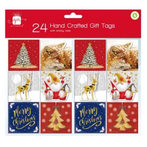 GIFTMAKER HANDCRAFTED SELF ADHESIVE CHRISTMAS GIFT TAGS 24/PK. GT203