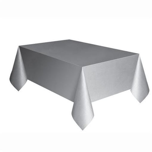 Silver Table Cover - Caroline Plastic 54x108 Inch Protection