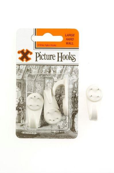 Large Picture Hooks - SHAW X White Hard Wall 3/Pack FS12848