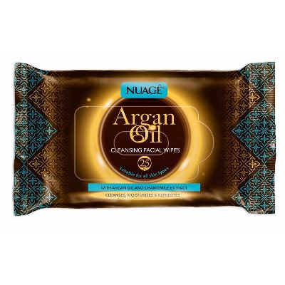 Argan Oil Wipes - NUAGE Cleansing Facial Twin Pack 25/PK