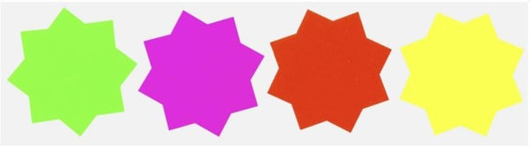 Fluorescent Craft Shapes - COUNTY 50 PCS 74 MM C342