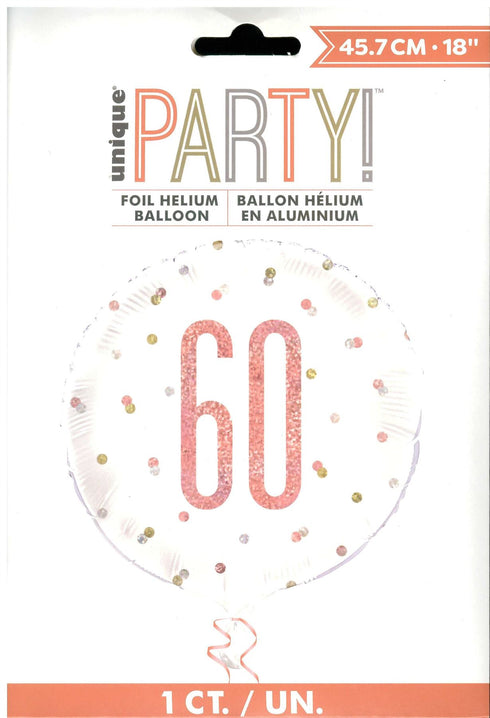 Rose Gold 60th Balloon - Perfect for Milestone Celebrations