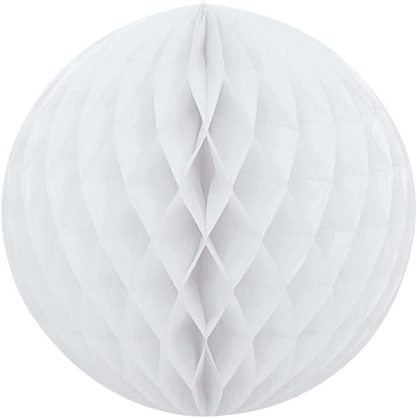 White Honeycomb Pom Pom 8 Inch - Elegant Party Decorations