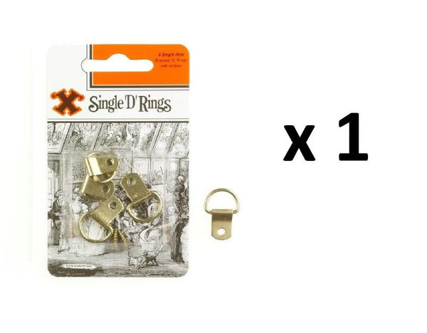 Brass D Rings - SHAW X Brass Plated Single Hole with Screws 4/PK
