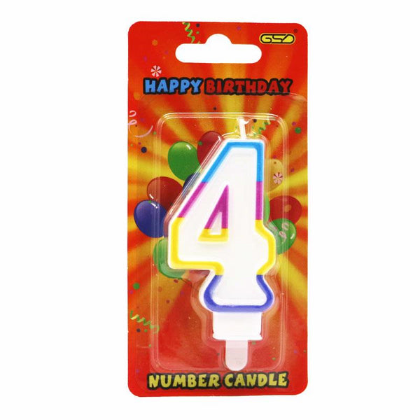 Rainbow Number 4 Candle for Birthday Parties - GSD4