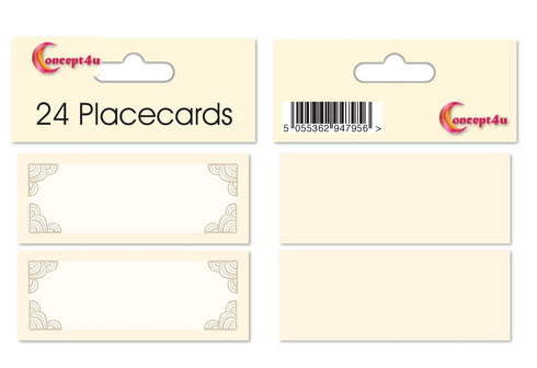 Gold Border Place Cards - Elegant Table Setting Accessories