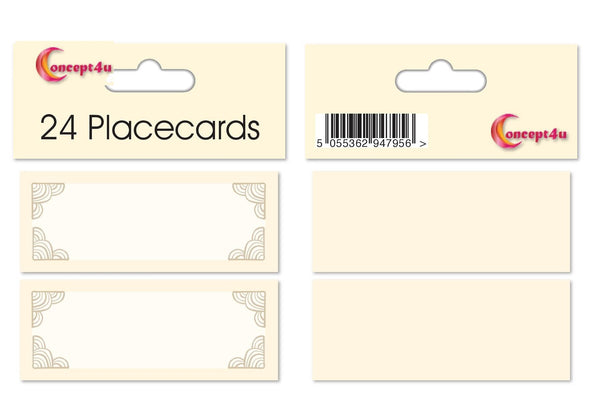 Gold Border Place Cards - Elegant Table Setting Accessories