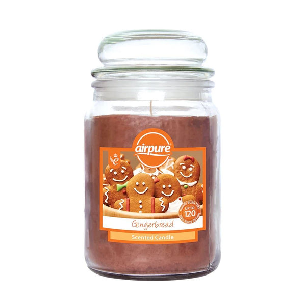 AIRPURE GINGERBREAD SCENTED JAR CANDLE 510G UP TO 120HRS. 18OZ237